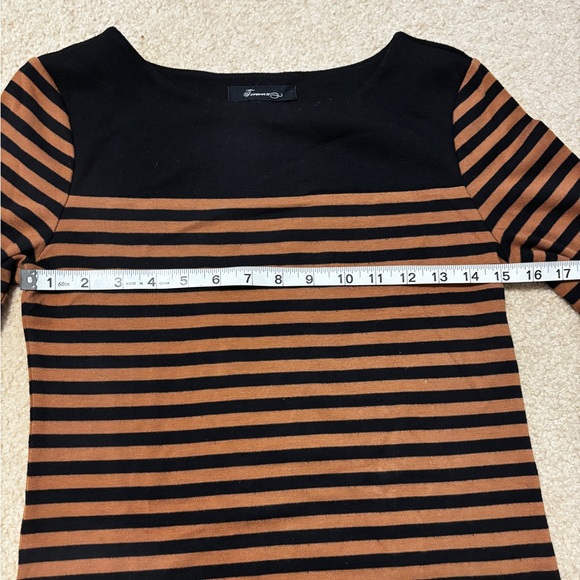 Forever 21 Black and Brown Striped Long Sleeve Dress - Picture 6 of 9